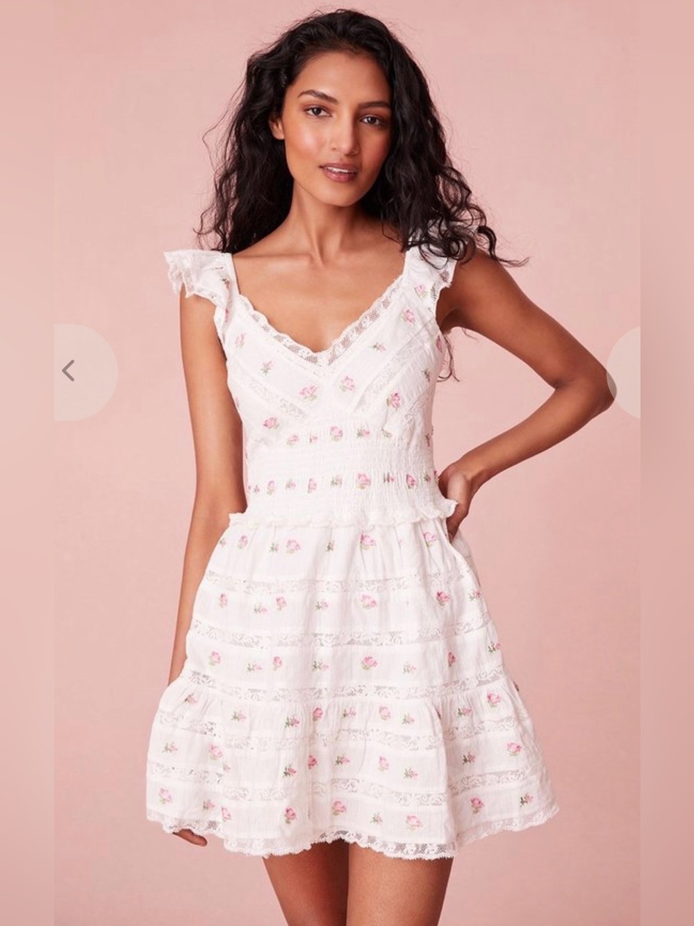 LoveShackFancy Finny Mini Dress in Pink Potion Size M